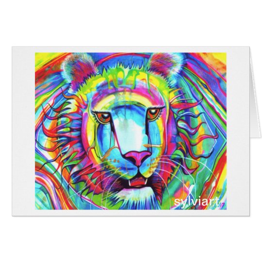 REGENBOGEN-TIGER-Karte - Copyright ©1999 SylviART Karte