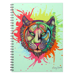 Regenbogen-Tiger Notizblock