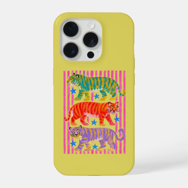 Regenbogen-Tiger-Träume iPhone 15 Pro Hülle (Rückseite)