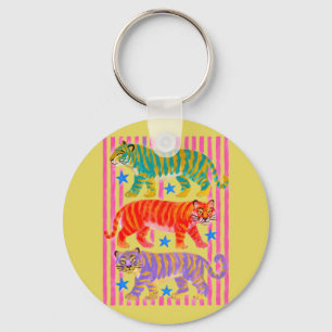 Regenbogen-Tiger-Träume Schlüsselanhänger