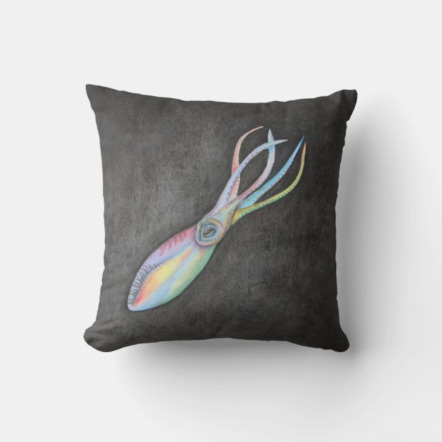 Regenbogen-Tintenfisch-Kissen Kissen (Vorderseite)