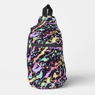 Regenbogen-Tintenspritzer extrem: Crossbody Bag