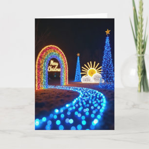Regenbogen-Torbogen-Weihnachtskarte Karte