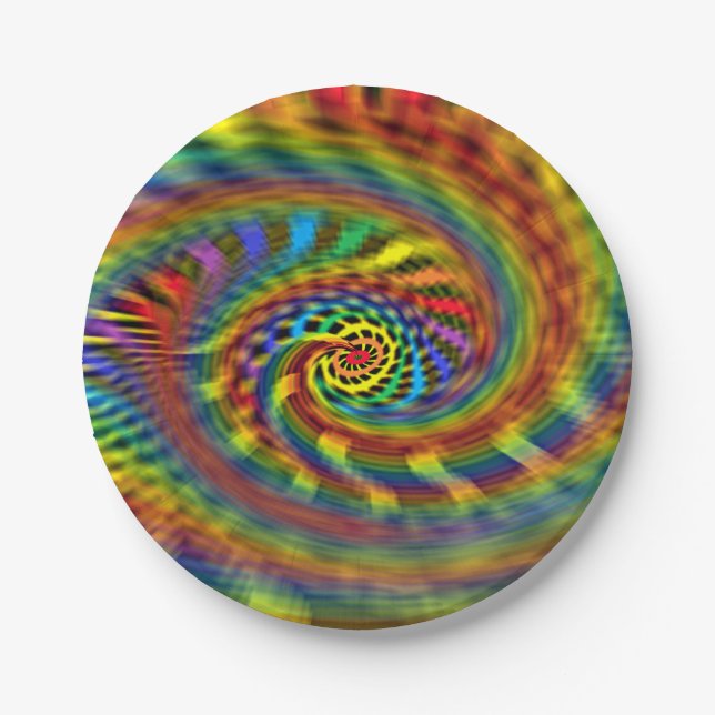 Regenbogen-Tornado Pappteller (Vorderseite)