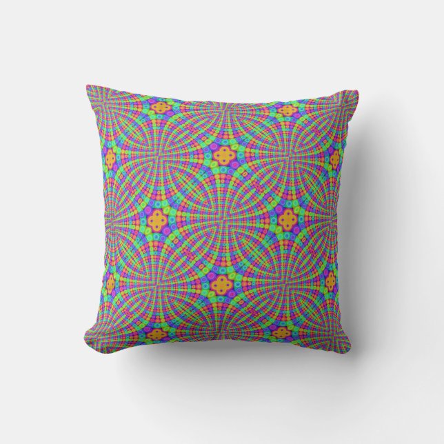Regenbogen-Trippy Kreis-Kissen Kissen (Vorderseite)