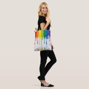 Regenbogen tropfende Flüssigkeit abstrakte Kunst Tasche