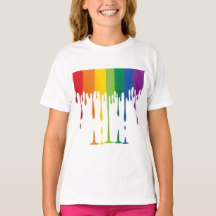Regenbogen tropfende Flüssigmalerei Abstrakte Kuns T-Shirt