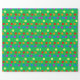 Regenbogen-Tupfen auf hellgrünem Geschenkpapier (Saum)