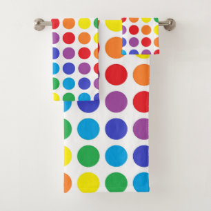 Regenbogen-Tupfen Badhandtuch Set