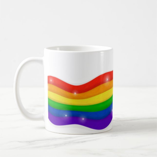 Regenbogen u. Sterne Kaffeetasse (Links)
