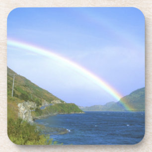 Regenbogen über dem Hawea-See, Südinsel, Neuseelan Getränkeuntersetzer