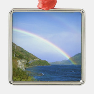 Regenbogen über dem Hawea-See, Südinsel, Neuseelan Silbernes Ornament