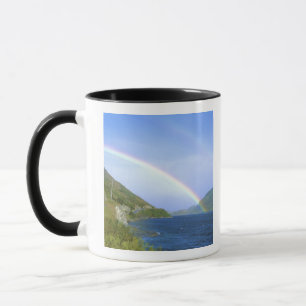 Regenbogen über dem Hawea-See, Südinsel, Neuseelan Tasse