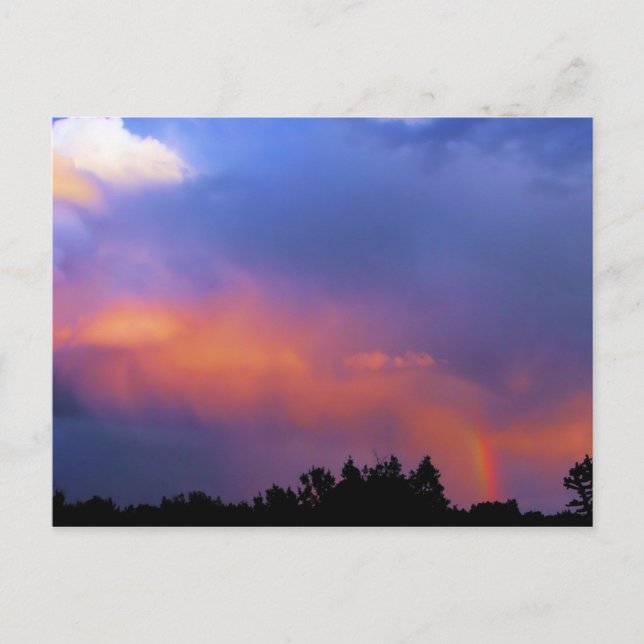 Regenbogen über dem Ortiz Postkarte (Vorderseite)
