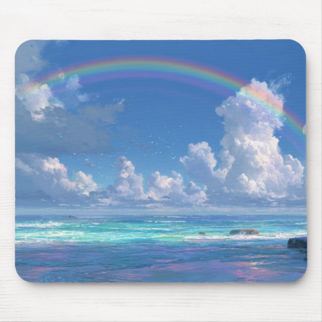 Regenbogen über dem Ozean Mousepad (Vorne)