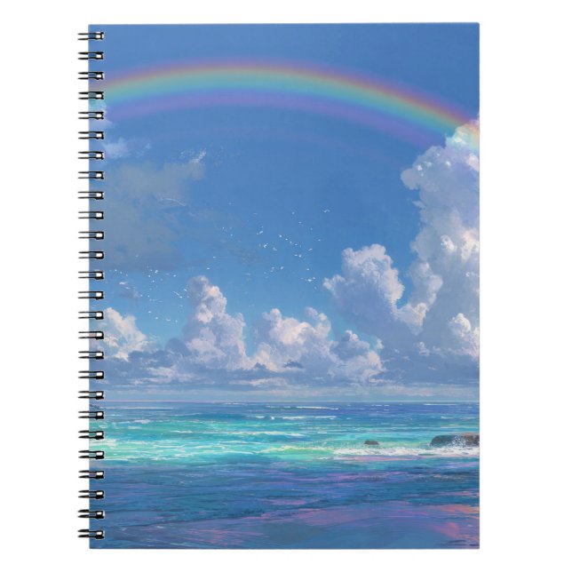 Regenbogen über dem Ozean Notizblock (Vorderseite)