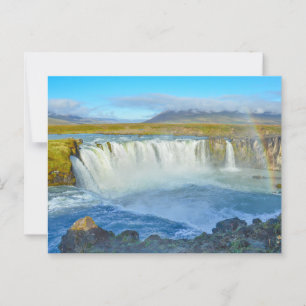 Regenbogen über Godafoss Wasserfall, Island Postkarte