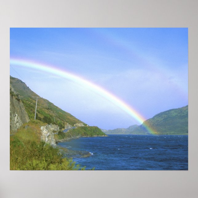 Regenbogen über Hawea Lake, South Island, New Poster (Vorne)