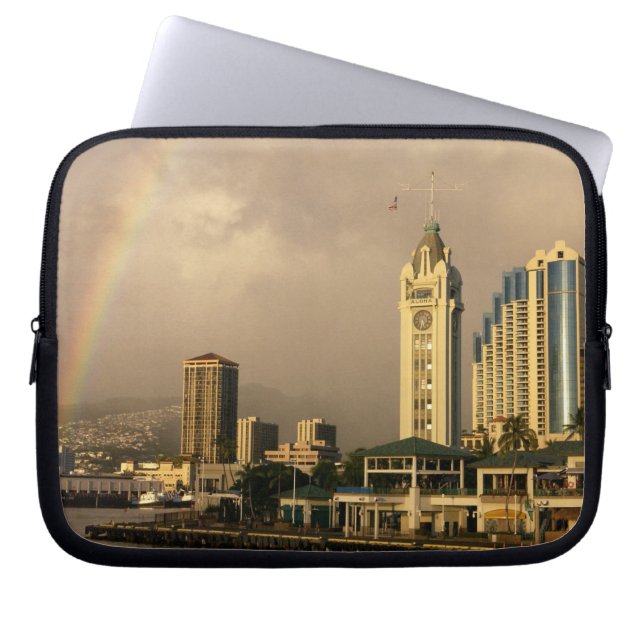 Regenbogen über Honolulu, Hawaii, USA 2 Laptopschutzhülle (Vorderseite)