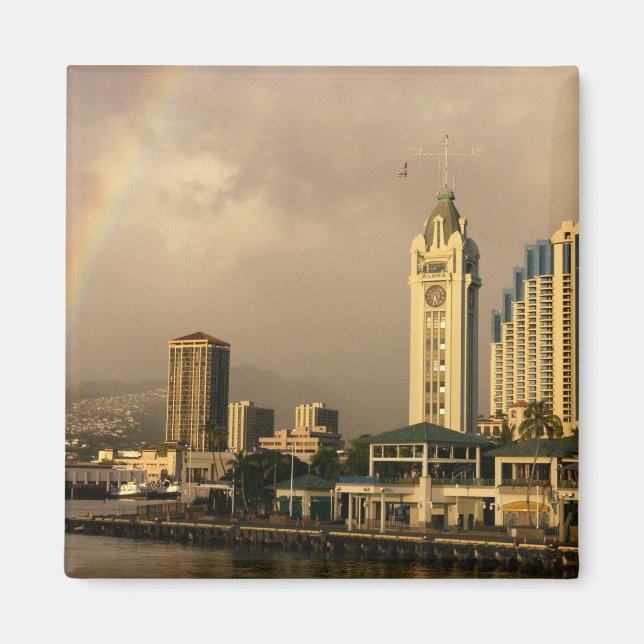 Regenbogen über Honolulu, Hawaii, USA 2 Magnet (Vorne)