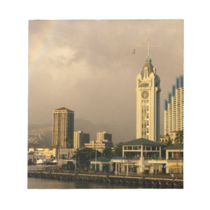 Regenbogen über Honolulu, Hawaii, USA 2 Notizblock