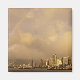 Regenbogen über Honolulu, Hawaii, USA 3 Magnet