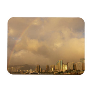 Regenbogen über Honolulu, Hawaii, USA 3 Magnet