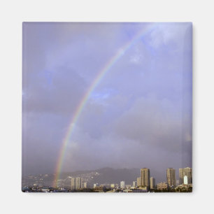 Regenbogen über Honolulu, Hawaii, USA Magnet