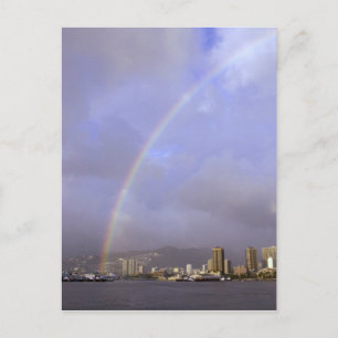 Regenbogen über Honolulu, Hawaii, USA Postkarte