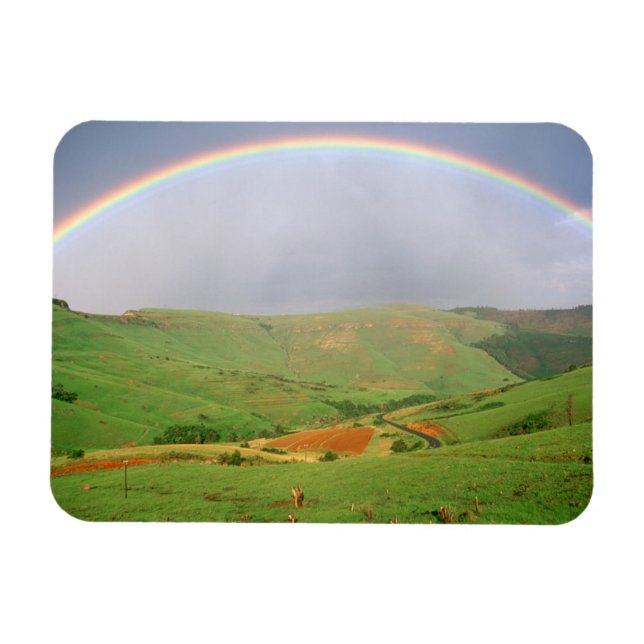 Regenbogen über Hügel, Ostkap, Südafrika Magnet (Horizontal)