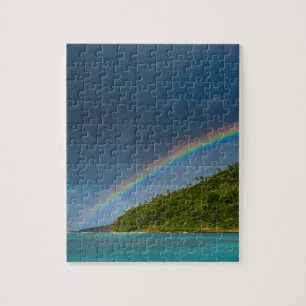 Regenbogen über Insel, Amerikanisch-Samoa