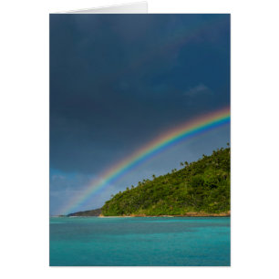 Regenbogen über Insel, Amerikanisch-Samoa