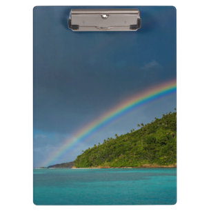 Regenbogen über Insel, Amerikanisch-Samoa Klemmbrett