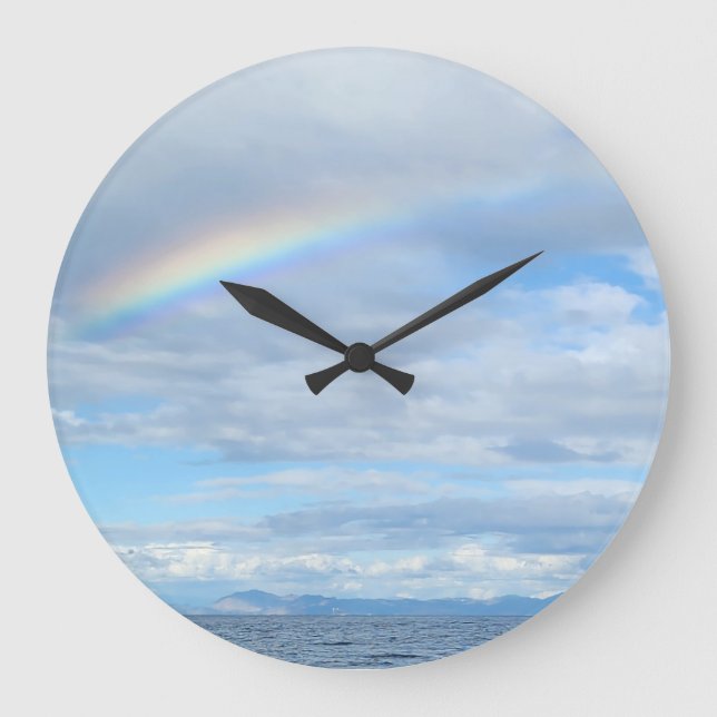 Regenbogen über Insel Große Wanduhr (Vorderseite)