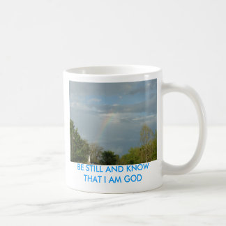 Regenbogen über KircheSteeple, IST NOCH UND WEISS… Kaffeetasse