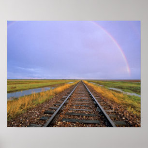 Regenbogen über Schienen in der Nähe von Fairfield Poster