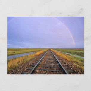 Regenbogen über Schienen in der Nähe von Fairfield Postkarte