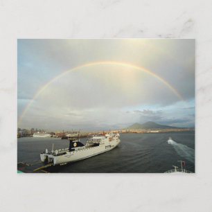 Regenbogen über Vezuvius Postkarte