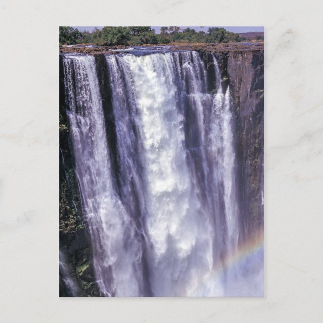 Regenbogen über Victoria Falls - Simbabwe, Afrika Postkarte (Vorderseite)