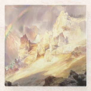 Regenbogen über Yellowstone, Moran 1900 Glasuntersetzer