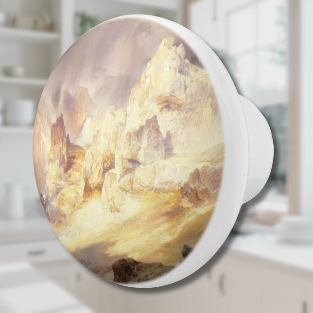 Regenbogen über Yellowstone, Moran 1900 Keramikknauf (Von Creator hochgeladen)
