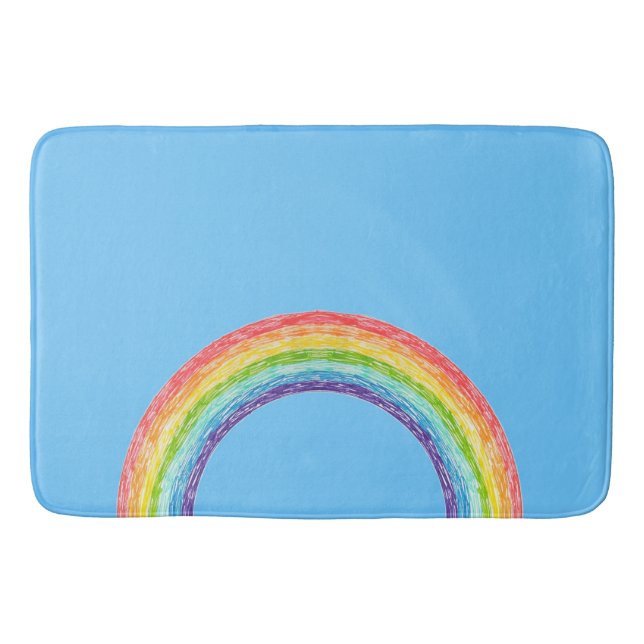 Regenbogen und blauer Himmel Badematte (Vorderseite)