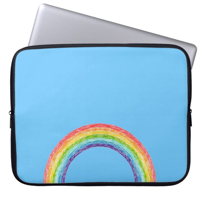 Regenbogen und blauer Himmel Laptopschutzhülle (Vorderseite)