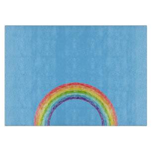 Regenbogen und blauer Himmel Schneidebrett