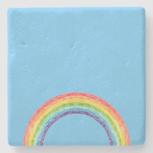 Regenbogen und blauer Himmel Steinuntersetzer