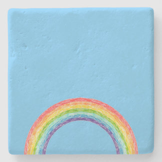 Regenbogen und blauer Himmel Steinuntersetzer