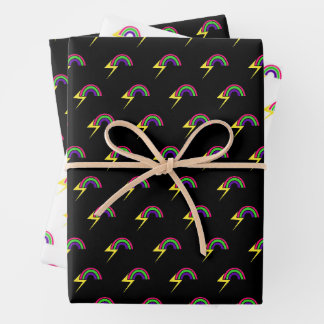 Regenbogen und Blitz Geschenkpapier Set