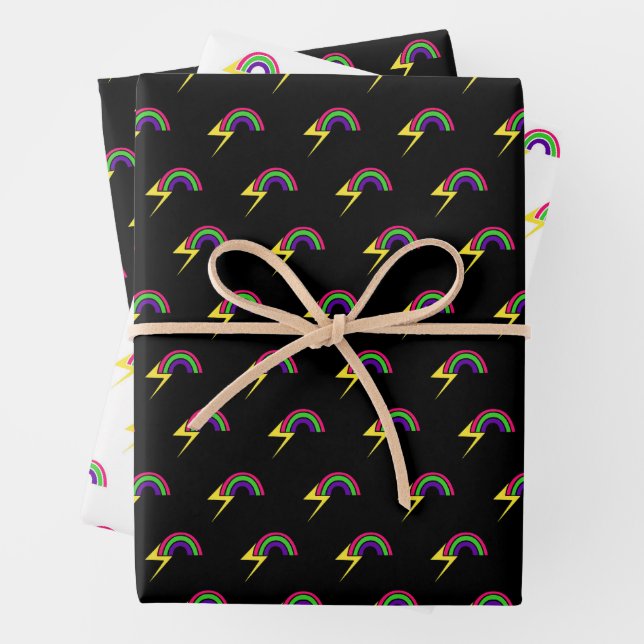 Regenbogen und Blitz Geschenkpapier Set (Beispiel)
