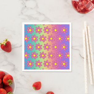 Regenbogen und Blume Papier Napkins Serviette