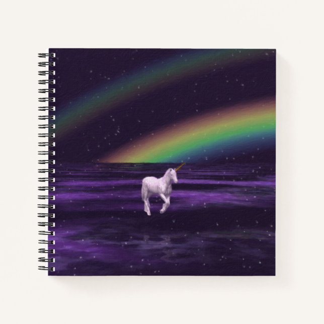 Regenbogen und Einhorn Notizbuch (Vorderseite)